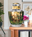 Deer Family Theme Large Urn With 1 Keepsake Urn