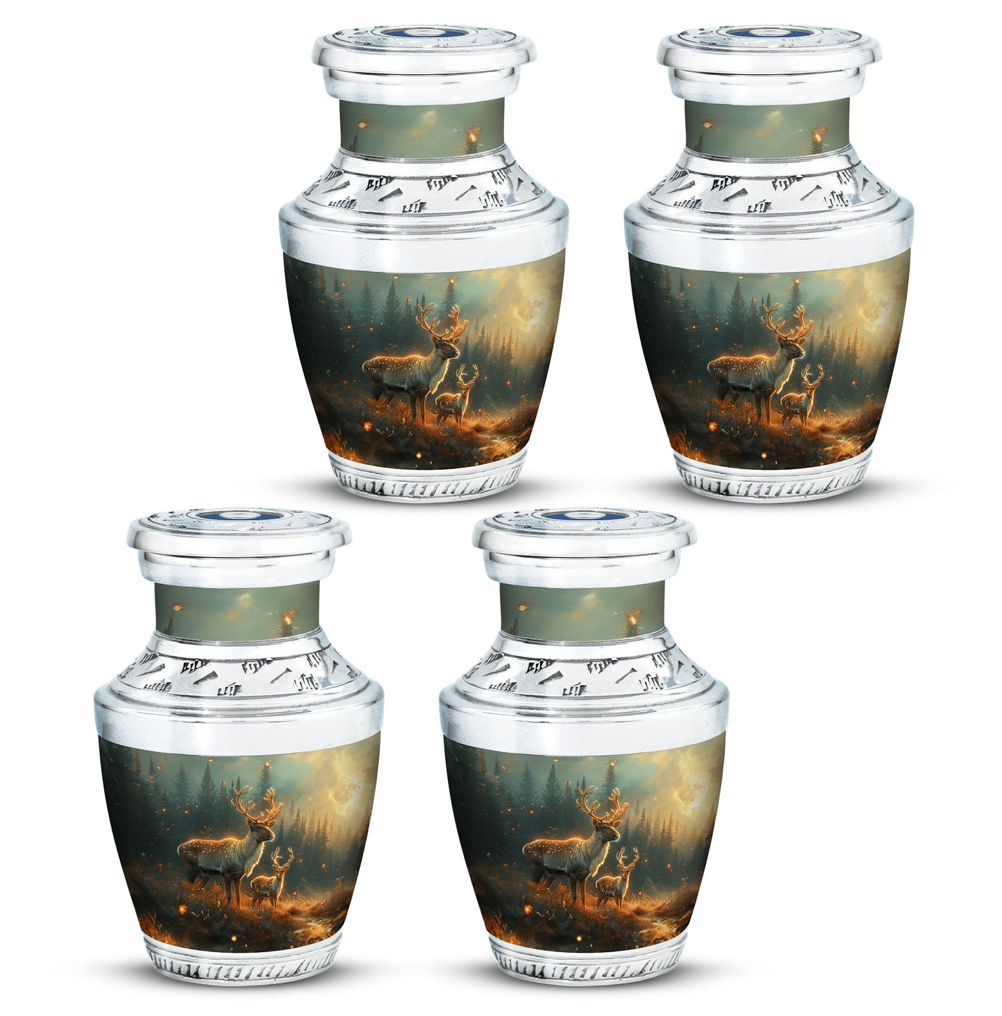 Deer Family Theme 3 Inch Keepsake Pack of 4