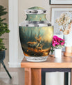 Deer Family Theme Large Urn With 1 Keepsake Urn