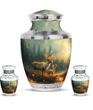 Deer Family Theme Large Urn With 2 Keepsake Urn