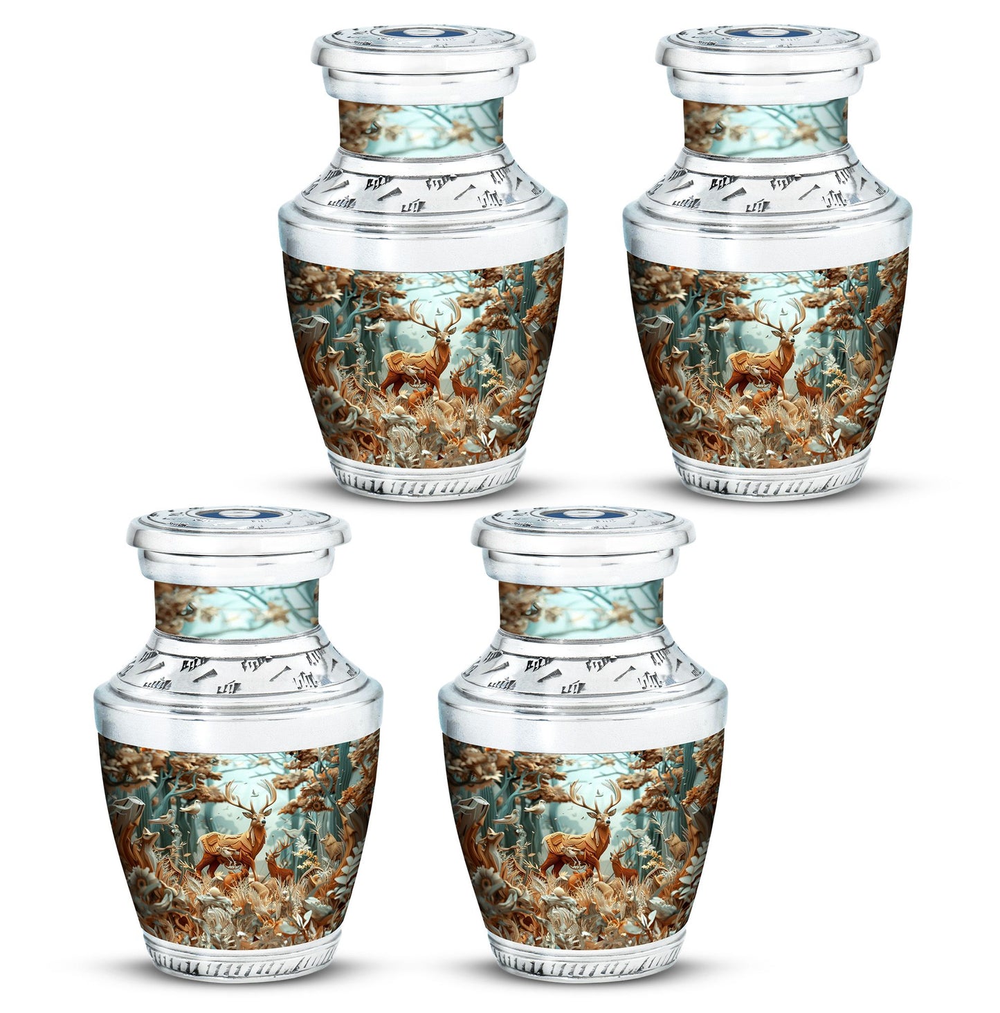 Deer Family Theme 3 Inch Keepsake Pack of 4