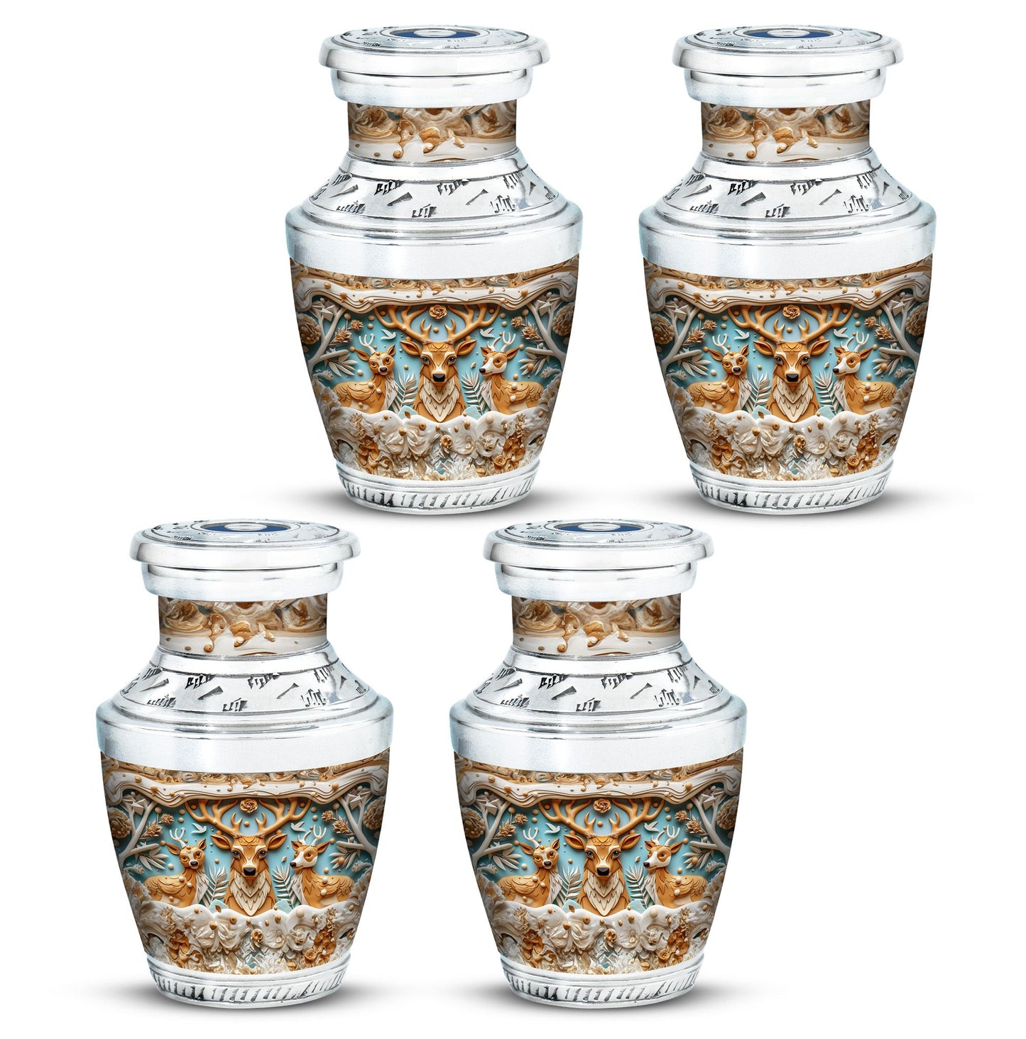 Deer Family Theme 3 Inch Keepsake Pack of 4