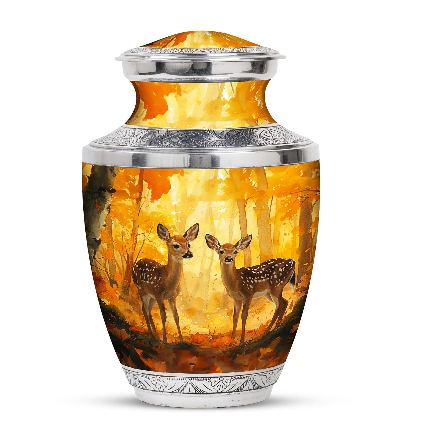 Deer Family Theme Large Urn 10 Inch