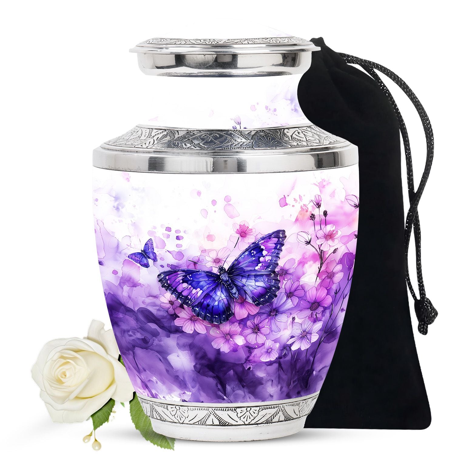 Butterfly Theme Large Urn 10 Inch