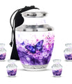 Butterfly Theme Large Urn With 4 Keepsake Urn