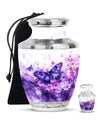 Butterfly Theme Large Urn With 1 Keepsake Urn