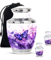 Butterfly Theme Large Urn With 2 Keepsake Urn