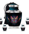 Butterfly Theme Large Urn With 4 Keepsake Urn