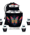 Butterfly Theme Large Urn With 4 Keepsake Urn