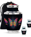 Butterfly Theme Large Urn With 2 Keepsake Urn