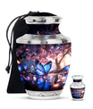 Butterfly Theme Large Urn With 1 Keepsake Urn