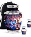 Butterfly Theme Large Urn With 2 Keepsake Urn