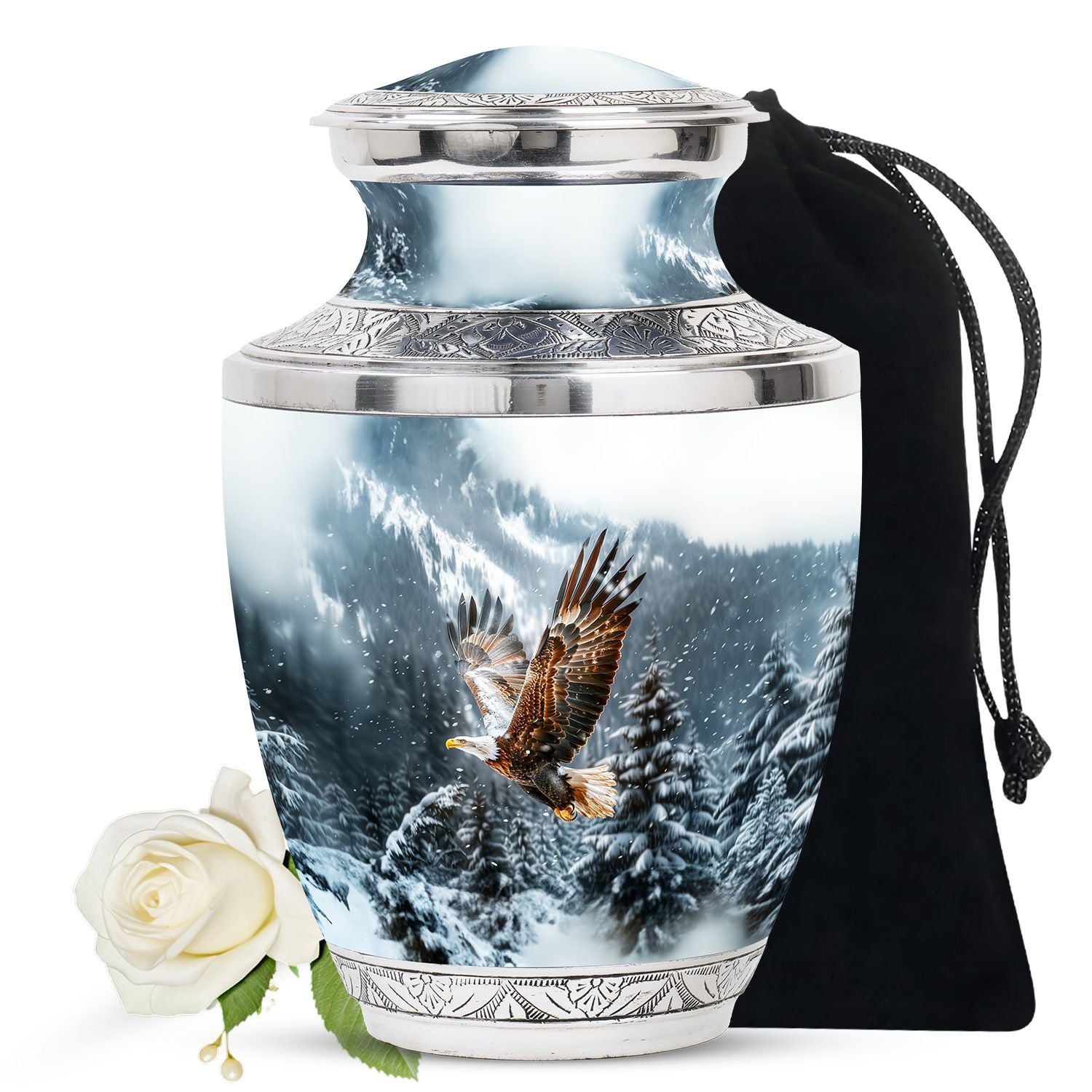 Eagle Theme Large Urn 10 Inch