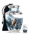 Eagle Theme Large Urn With 1 Keepsake Urn