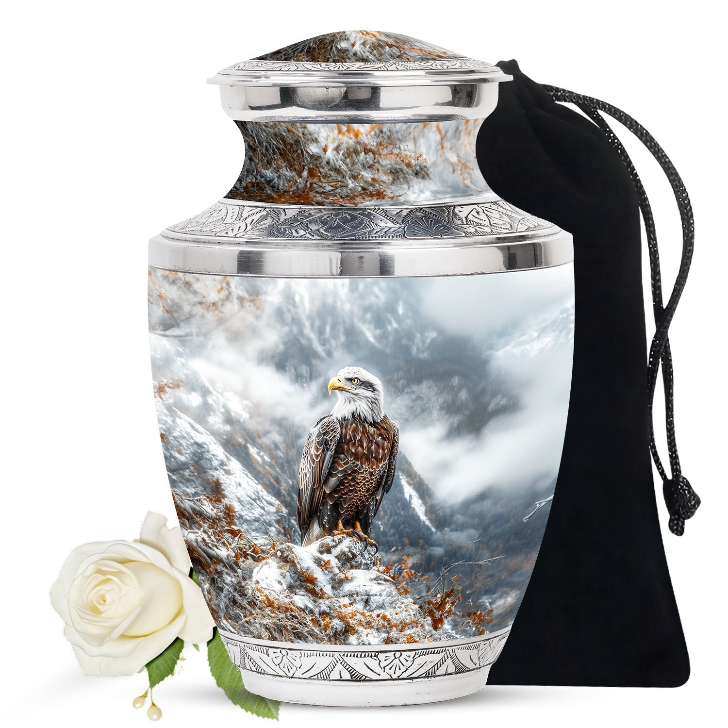 Eagle Theme Large Urn 10 Inch