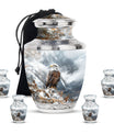 Eagle Theme Large Urn With 4 Keepsake Urn