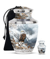 Eagle Theme Large Urn With 1 Keepsake Urn