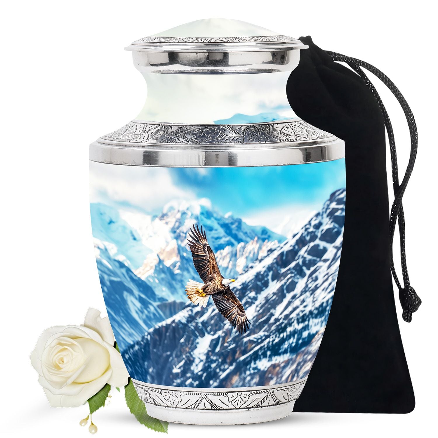 Eagle Theme Large Urn 10 Inch