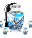 Eagle Theme Large Urn With 4 Keepsake Urn
