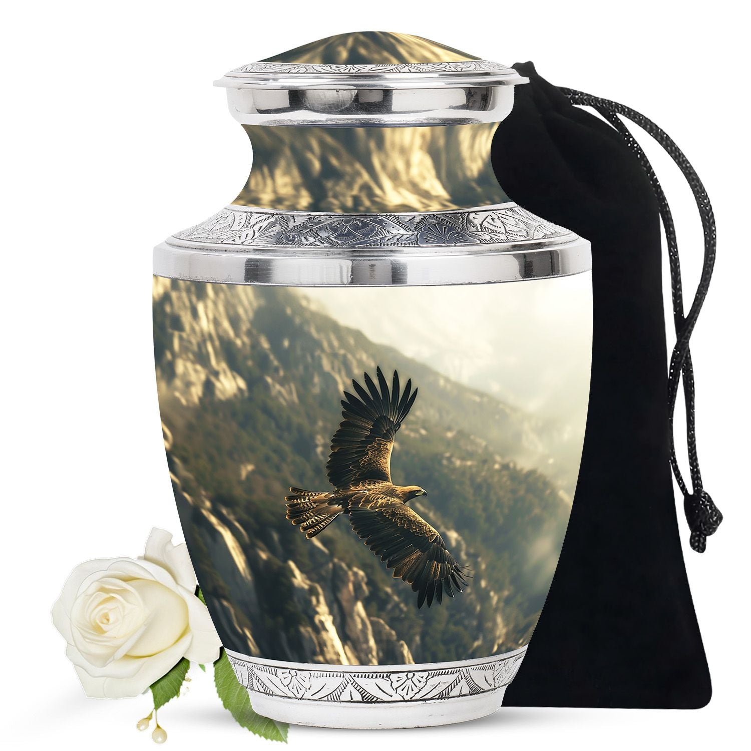 Eagle Theme Large Urn 10 Inch