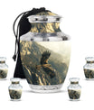 Eagle Theme Large Urn With 4 Keepsake Urn