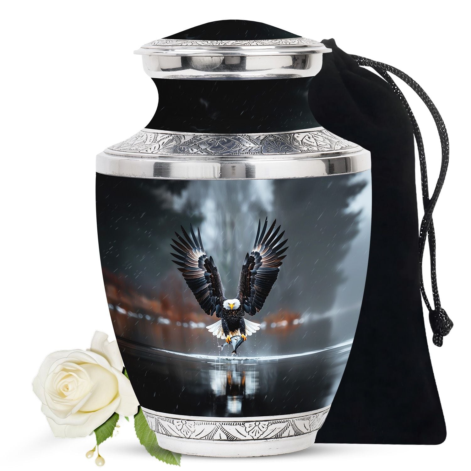 Eagle Theme Large Urn 10 Inch