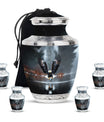 Eagle Theme Large Urn With 4 Keepsake Urn