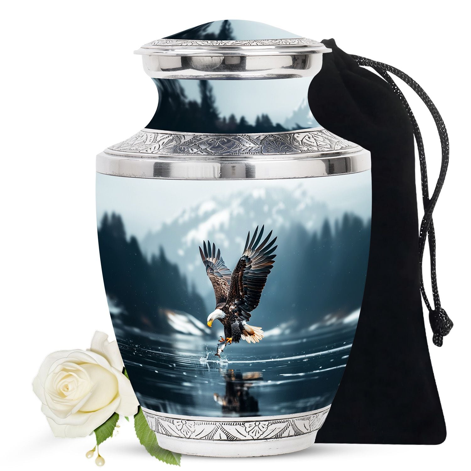 Eagle Theme Large Urn 10 Inch