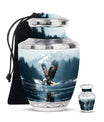 Eagle Theme Large Urn With 1 Keepsake Urn