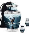 Eagle Theme Large Urn With 2 Keepsake Urn