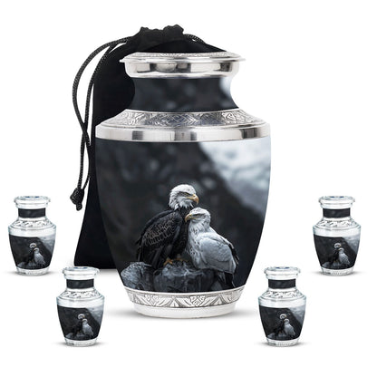 Eagle Theme Large Urn With 4 Keepsake Urn