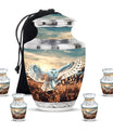 Owl Theme Large Urn With 4 Keepsake Urn