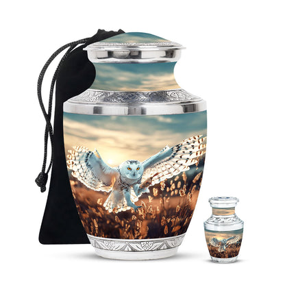 Owl Theme Large Urn With 1 Keepsake Urn