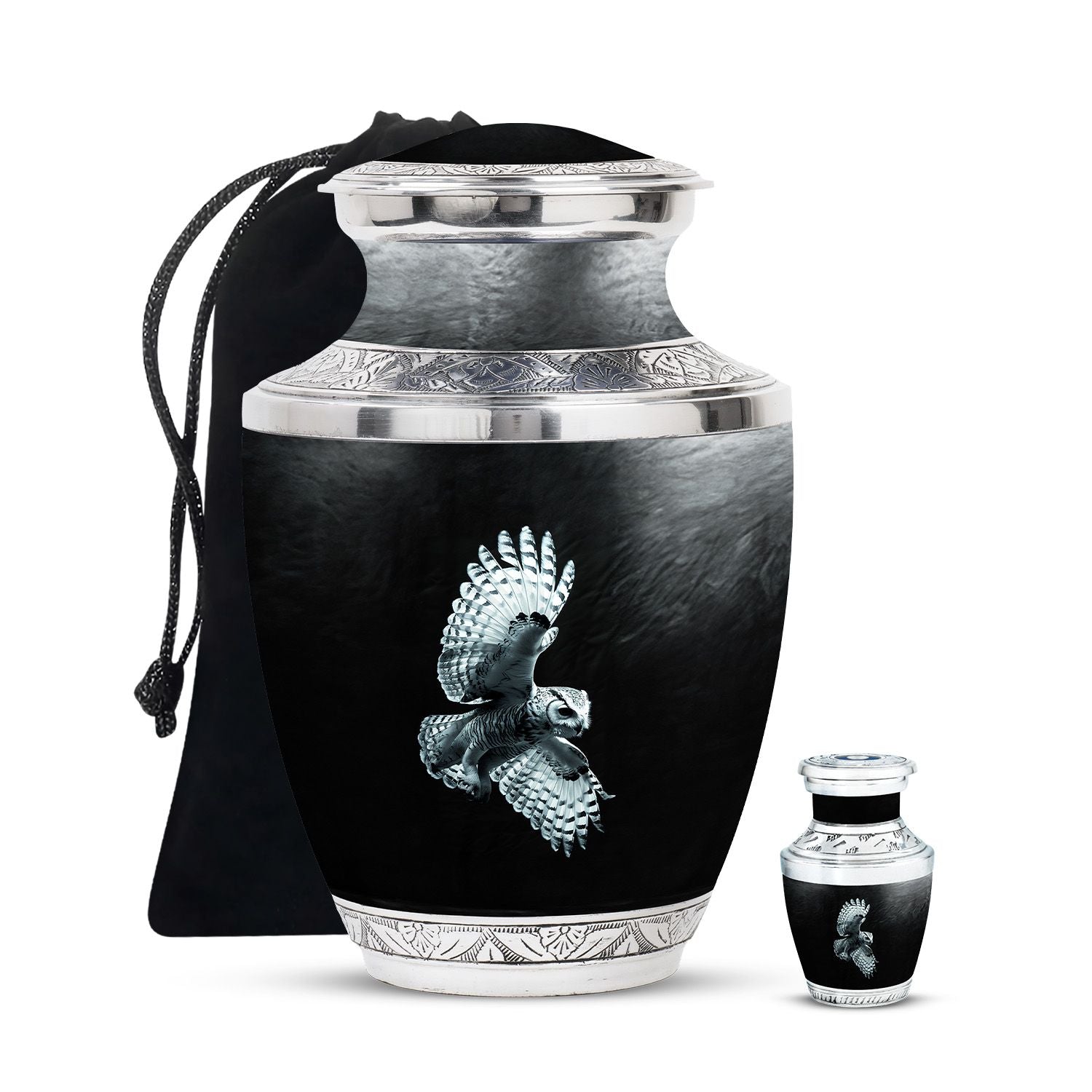 Owl Theme Large Urn With 1 Keepsake Urn