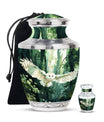 Owl Theme Large Urn With 1 Keepsake Urn