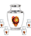 Basketball Theme Large Urn With 4 Keepsake Urn