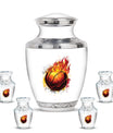 Basketball Theme Large Urn With 4 Keepsake Urn