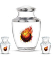 Basketball Theme Large Urn With 2 Keepsake Urn