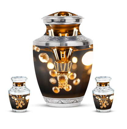 Basketball Theme Large Urn With 2 Keepsake Urn