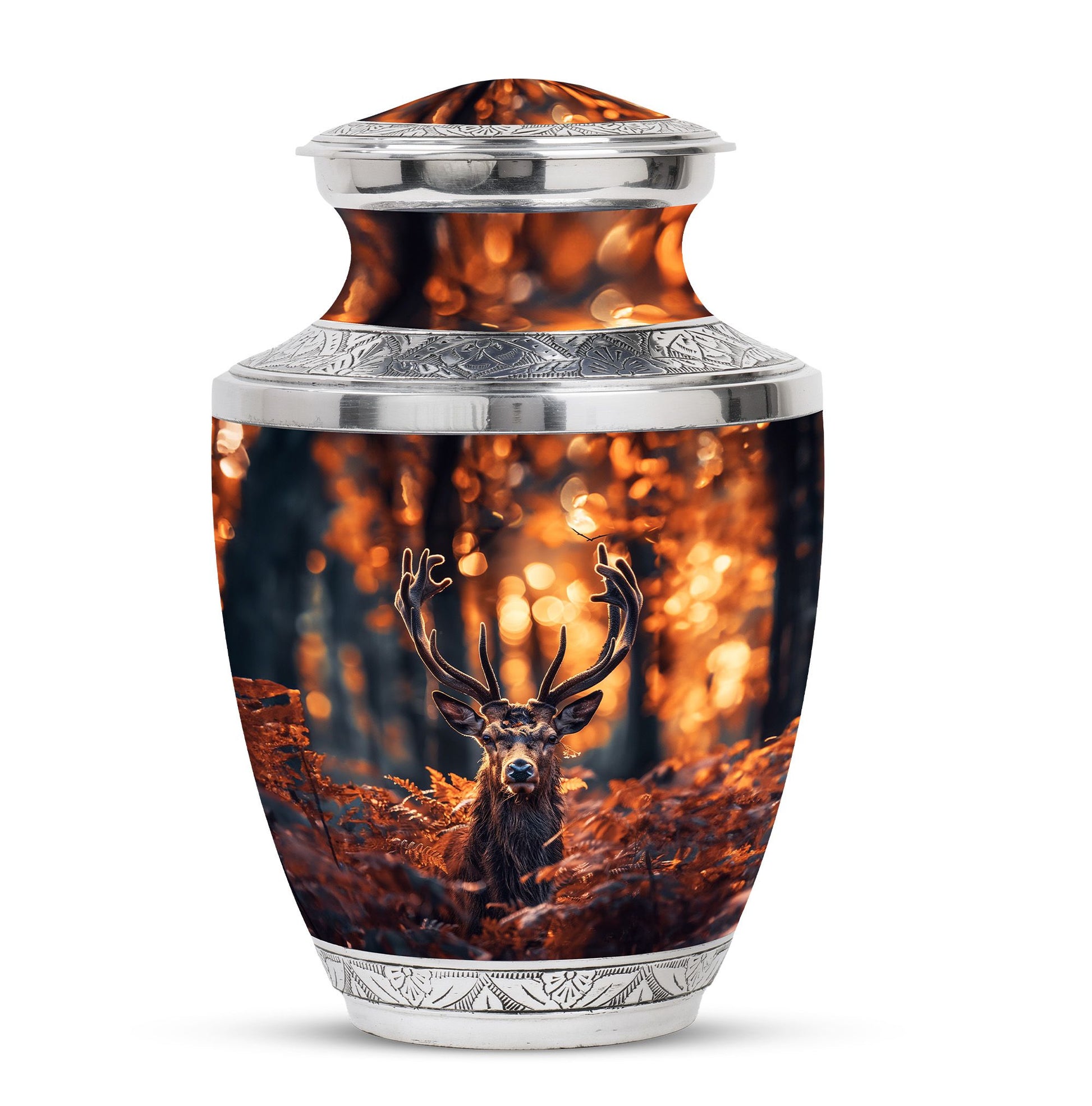 Deer Theme Large Urn 10 Inch