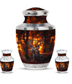 Deer Theme Large Urn With 2 Keepsake Urn
