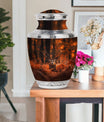 Deer Theme Large Urn With 1 Keepsake Urn