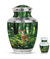 Deer Theme Large Urn With 1 Keepsake Urn
