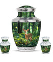 Deer Theme Large Urn With 2 Keepsake Urn