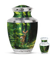 Deer Theme Large Urn With 1 Keepsake Urn