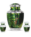 Deer Theme Large Urn With 2 Keepsake Urn