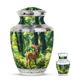 Deer Theme Large Urn With 1 Keepsake Urn