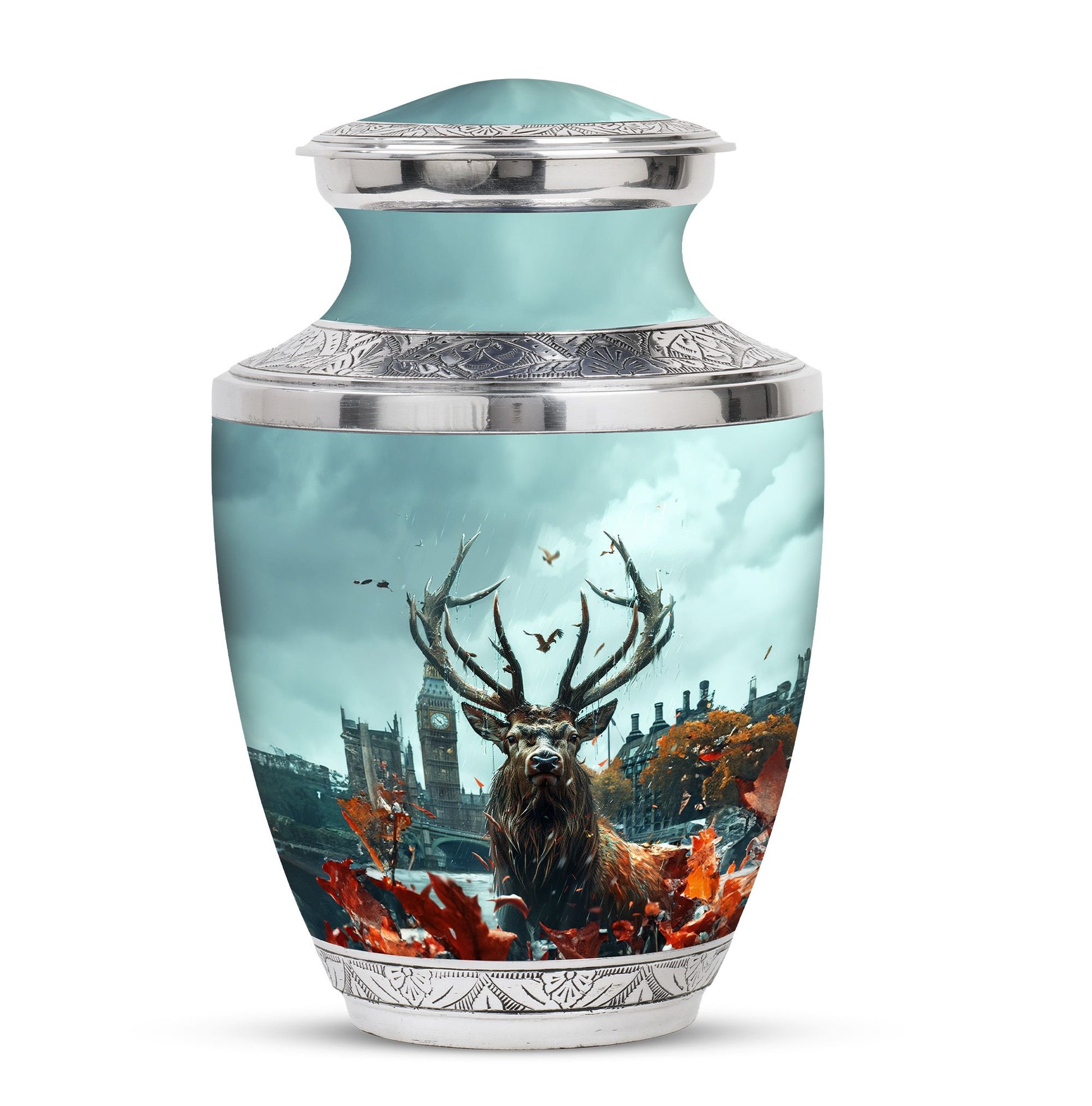 Deer Theme Large Urn 10 Inch