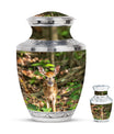 Deer Theme Large Urn With 1 Keepsake Urn