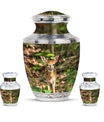 Deer Theme Large Urn With 2 Keepsake Urn